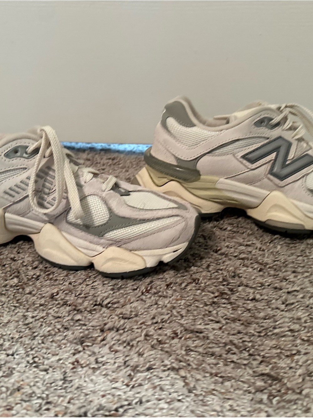 New Balance 9060 Neutral White and Grey Athletic Sneakers - Picture 7 of 11